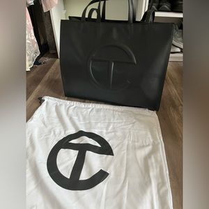 Large Black Telfar Shopping Tote.